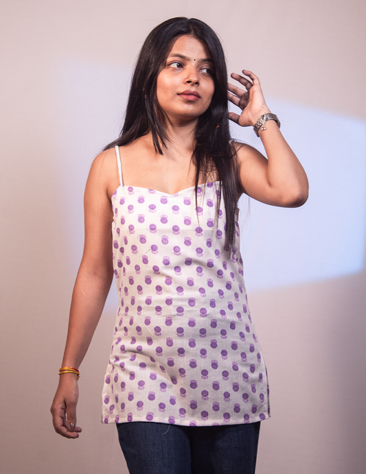 Aish – Printed Spaghetti Strap Long Camisole Top for Women