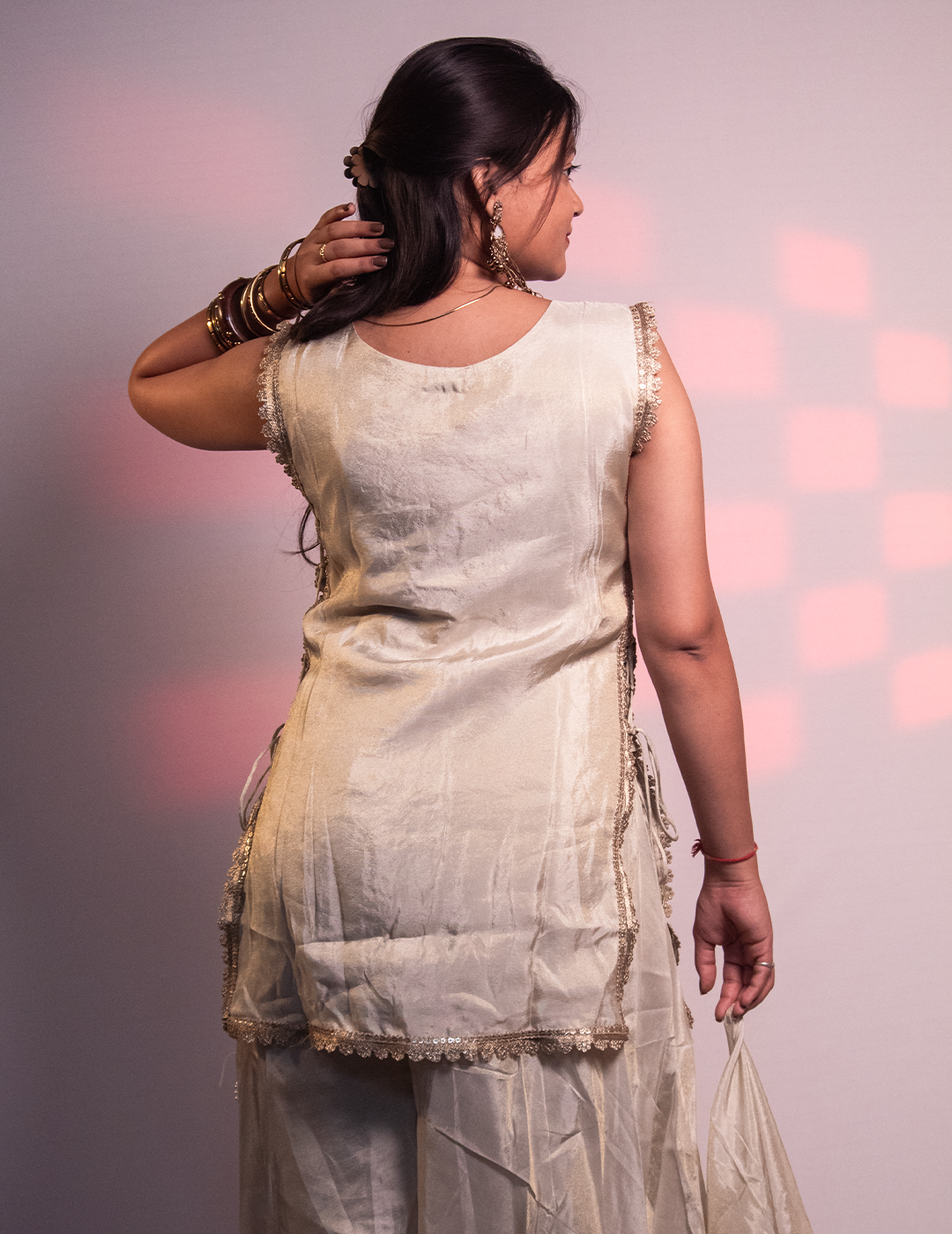 Ayat – Cream Floral Embroidered 3-Piece Sharara Set