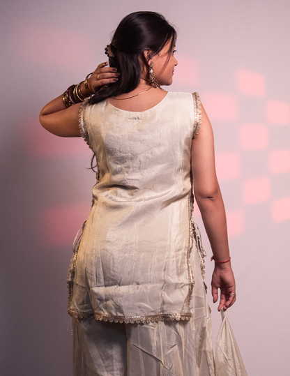 Ayat – Cream Floral Embroidered 3-Piece Sharara Set