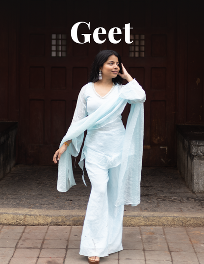 Geet – Sky Blue Crush Festive Co-ord Set