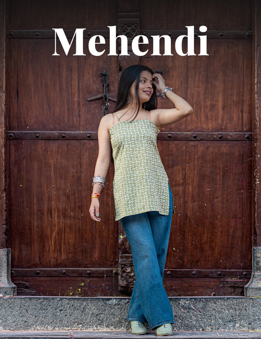 Mehendi – Green Printed Cotton Kurti