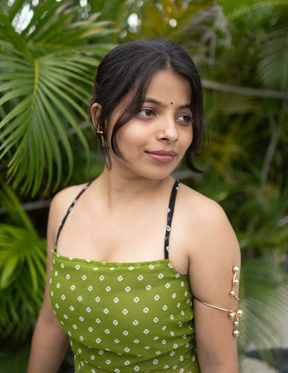 Mishri – Olive Green Backless Tie-Up Kurti