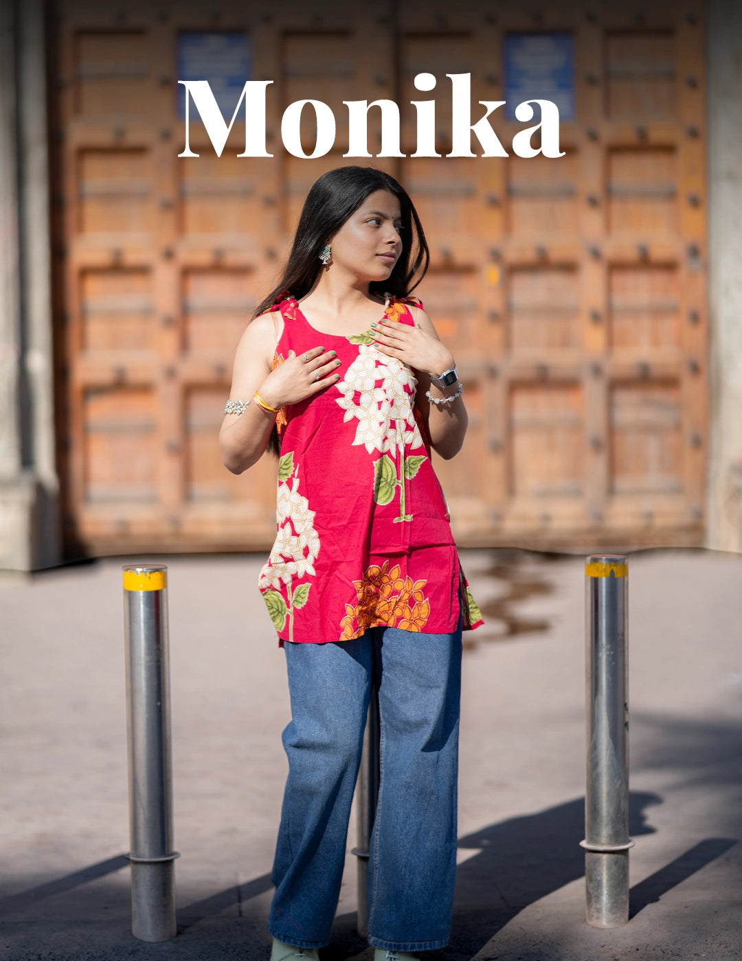 Monika Pink Printed Kurti