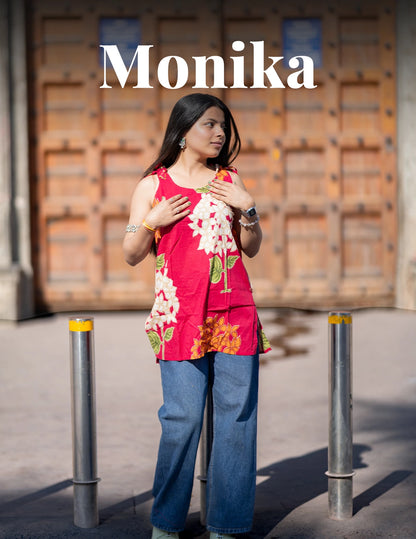 Monika Pink Printed Kurti