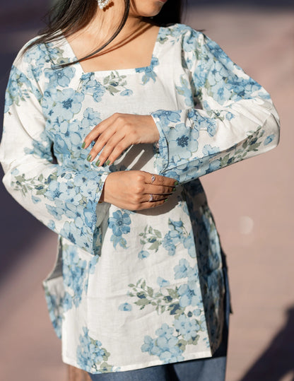 Nira – Pure Cotton Floral Kurti