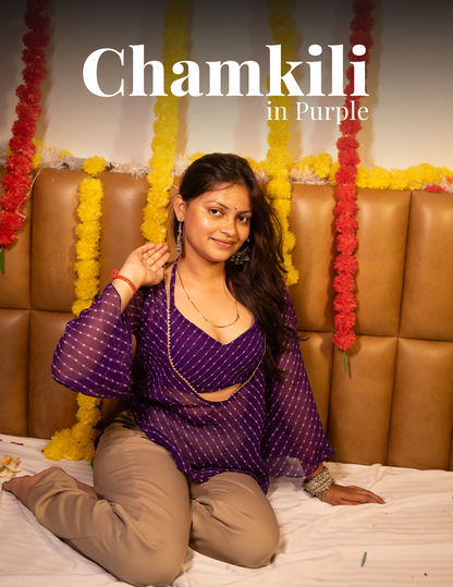 Chamkili –Purple Designer Cape Top